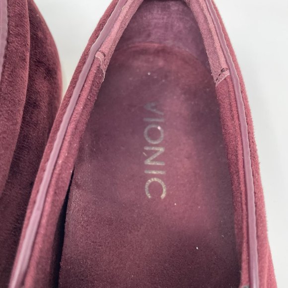Vionic Womens Burgundy Suede Leather Slip on Comfort Loafer Sneaker Size 7 - Picture 5 of 11